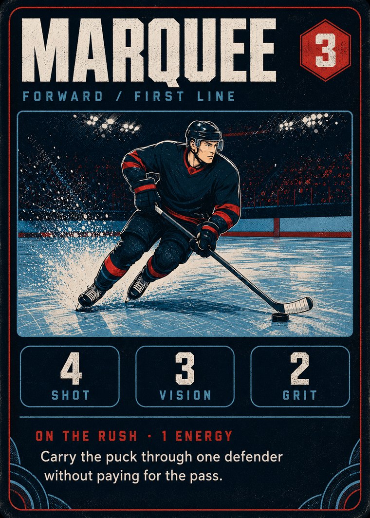 Marquee, a first line forward card costing three energy